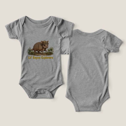 Lil' Bayou Explorers Armadillo Baby One Piece (デザイン正面&裏面)