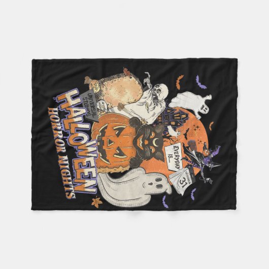 Lil Booハロウィーンホラーナイト毎年10月3日 フリースブランケット (正面(横))