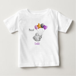 Lil' Boo – 風船を持つかわいい小さな幽霊 ベビーTシャツ