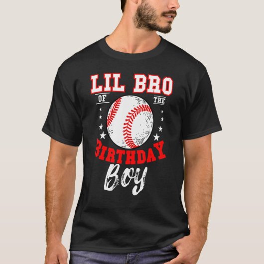 Lil Broのザ誕生日ボーイベースボールテーマBday Ce Tシャツ (正面)