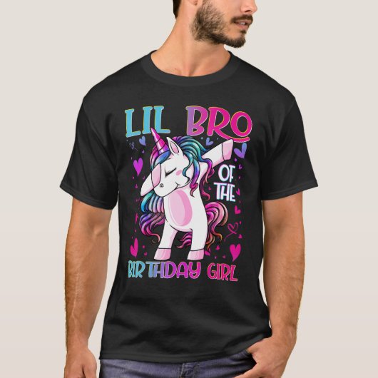 Lil Broの誕生日ガールダビングユニコーンリトル Tシャツ (正面)