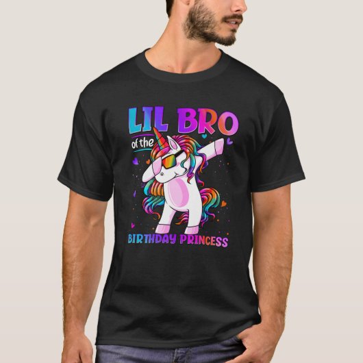 Lil Broの誕生日プリンセスダビングユニコーンL Tシャツ (正面)