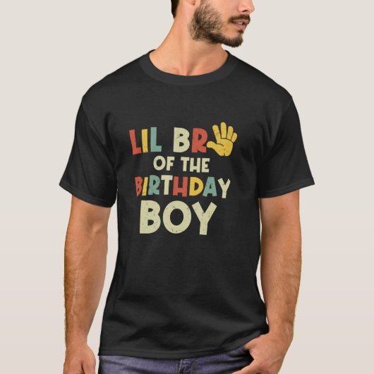 Lil Broの誕生日少年ハイ5歳Bda Tシャツ (正面)