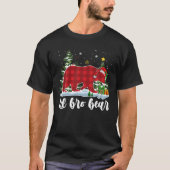 LIL BRO BEAR子供たち赤い格子模様クリスマスパジャマスープ Tシャツ (正面)