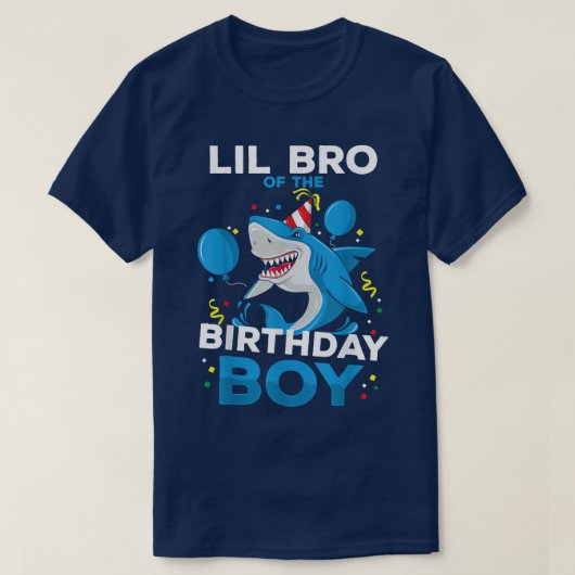 LIL BRO of The Birthday Boy Shark Ocean Matching F Tシャツ (デザイン正面)