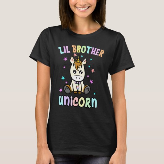 Lil Brother Unicorn誕生日パーティキッズ幼児B Tシャツ (正面)
