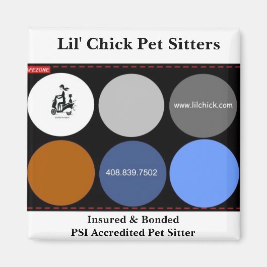Lil' Chick Pet Sitters, Insurged & BondedPSI Acc.. マグネット (正面)