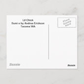Lil Chick、Sumi-e by Andrea Erickson ポストカード (裏面)