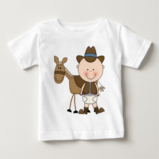 Lil' Cowboy、Horse Ready to Ride Shirt ベビーTシャツ (正面)