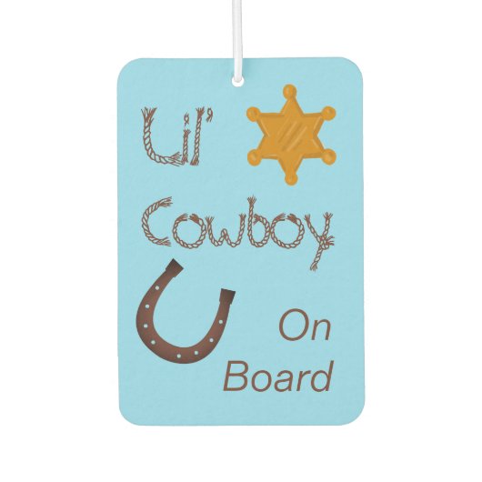 Lil' Cowboy On Board Western Baby カーエアーフレッシュナー (正面)