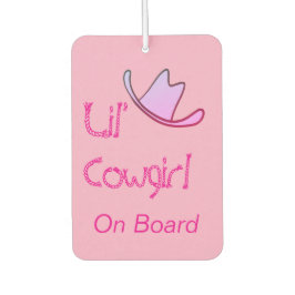 Lil' Cowgirl On Board Western Baby カーエアーフレッシュナー