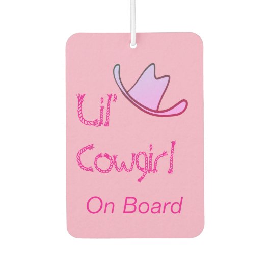 Lil' Cowgirl On Board Western Baby カーエアーフレッシュナー (正面)
