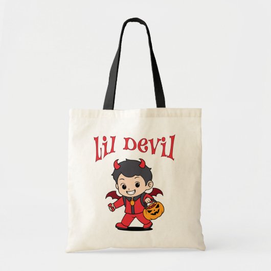 Lil Devilハロウィーントリックまたは治療 トートバッグ (正面)