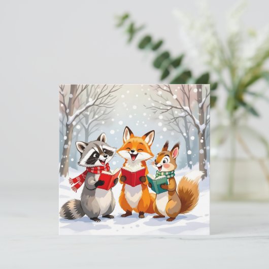 Lil Forest Critters | Personalized Christmas シーズンカード (スタンド正面)