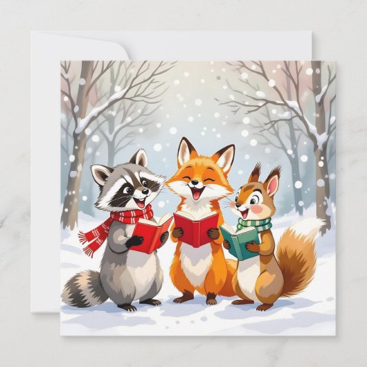 Lil Forest Critters | Personalized Christmas シーズンカード (正面)
