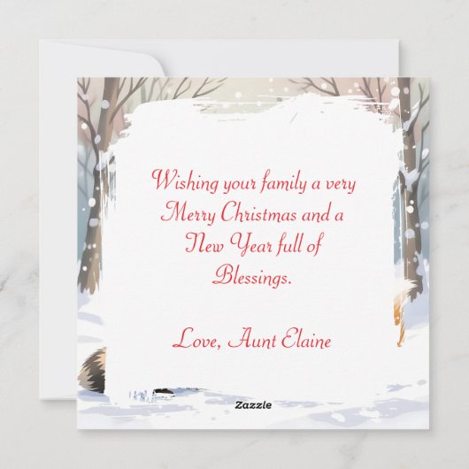 Lil Forest Critters | Personalized Christmas シーズンカード (裏面)