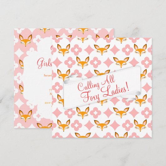 Lil Foxie - "Calling All Foxy Ladies"カスタム 招待状 (正面/裏面)