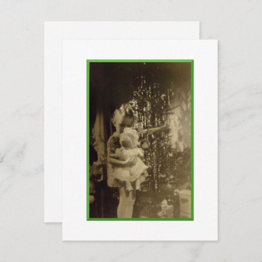 Lil Girl With Doll Christmas Card シーズンカード (正面/裏面)