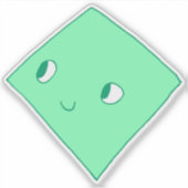 Lil' Greenie – 緑のパーティーロゴ漫画マスコット シール (正面)
