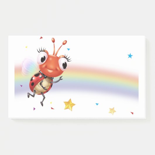 Lil Ladybug Rainbow Wide Post-itノートブロック ポストイット (正面)