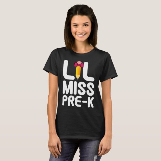 Lil Miss Pre K Cute Pre Kindergarten School Tシャツ (正面フル)