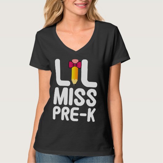 Lil Miss Pre K Cute Pre Kindergarten School Tシャツ (正面)