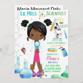 Lil Miss Scientist Birthday Invitation Card (正面/裏面)