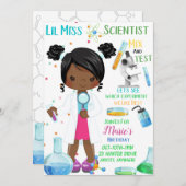 Lil Miss Scientist Birthday Invitation Card (正面/裏面)