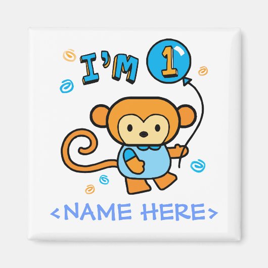 Lil Monkey 1st誕生日 マグネット (正面)