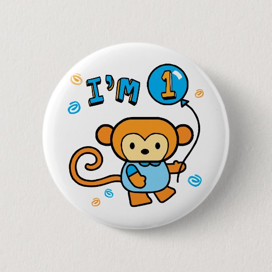 Lil Monkey 1st誕生日 缶バッジ (正面)