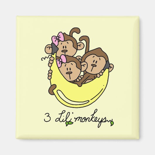 Li'l Monkey Tシャツ3枚/ギフト マグネット (正面)