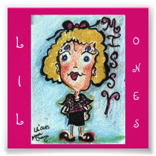 "Lil Ones" ACEO漫画のキャラクター。「ミッシー」 フォトプリント (正面)