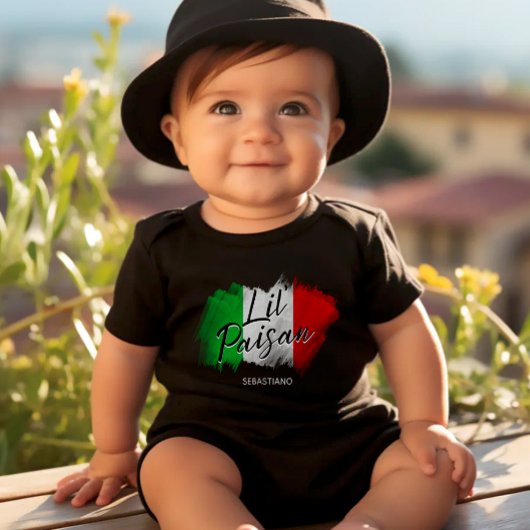Lil’ Paisan - Funny Italian Heritage Baby Bodysuit ベビーボディスーツ