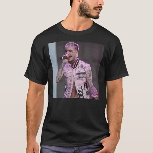 Lil Peep PinkプレミアムTシャツ Tシャツ (正面)