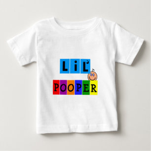 "Lil Pooper"の乳児及び幼児のTシャツ ベビーTシャツ