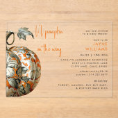 Li'l Pumpkin Baby Shower アクリル招待状 (正面)