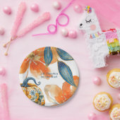 L'il Pumpkin on the Way カラフル Baby Shower ペーパープレート (パーティー)