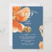 L'il Pumpkin on the Way 鮮やか Baby Shower 招待状 (正面)