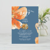 L'il Pumpkin on the Way 鮮やか Baby Shower 招待状 (スタンド正面)