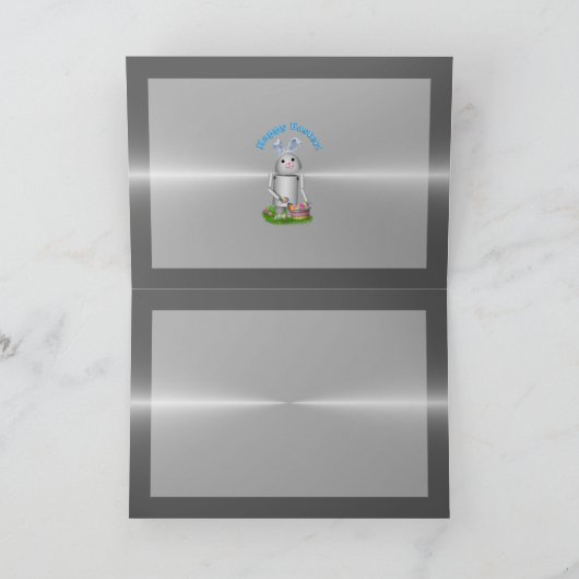 Lil Robo-x9からのハッピーイースター(金属層を使用) シーズンカード (内部)