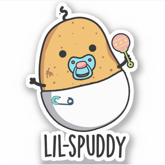 Lil-spuddy 面白いポテトのダジャレ シール (正面)