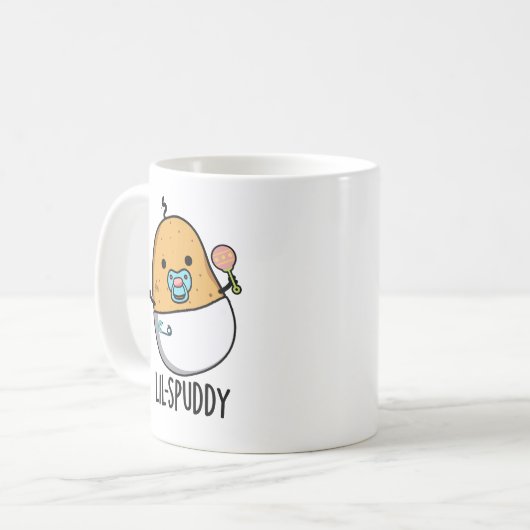 Lil-spuddy Funny Potato Pun  コーヒーマグカップ (正面左)