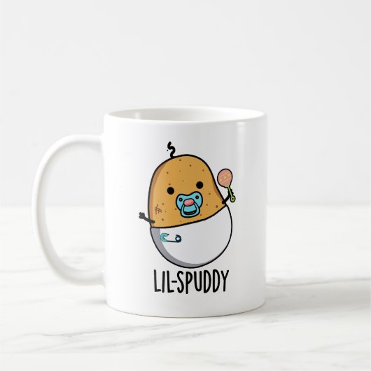 Lil-spuddy Funny Potato Pun コーヒーマグカップ (左)