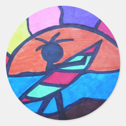 Lil' Surfer Dude - Setting Sun ラウンドシール (正面)