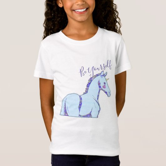 Lil Unicorn青まだら（自分自身） Tシャツ (正面)