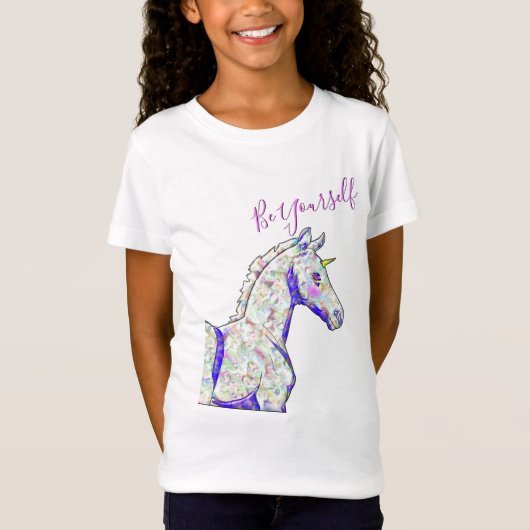 Lil Unicorn Mother of Pearl (Be Yourself) Tシャツ (正面)