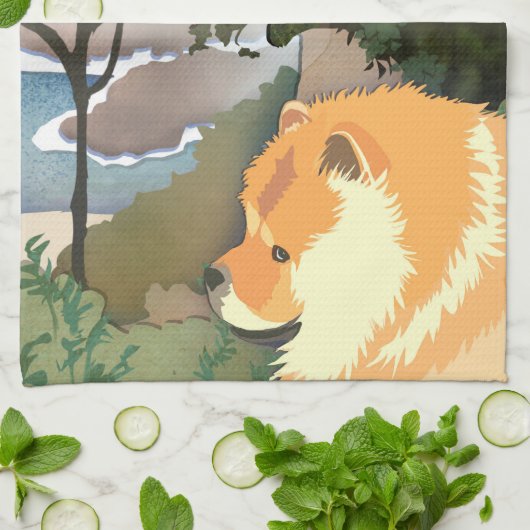 LIL WEATHER CHOW – キッチンタオル (折り畳み)