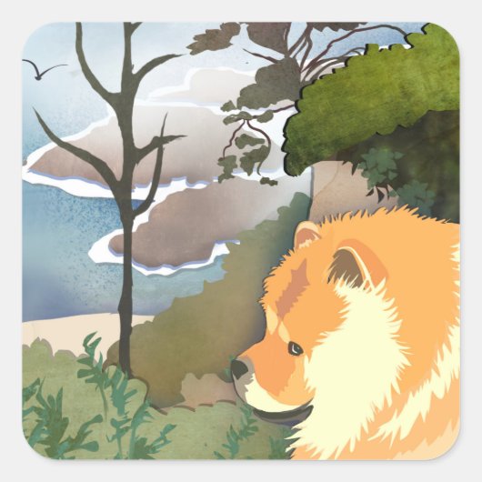 LIL WEATHER Chow - 2サイズのシール スクエアシール (正面)