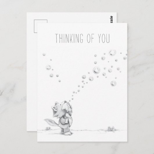 Lil Wolf Bubblesはがき ポストカード (正面/裏面)