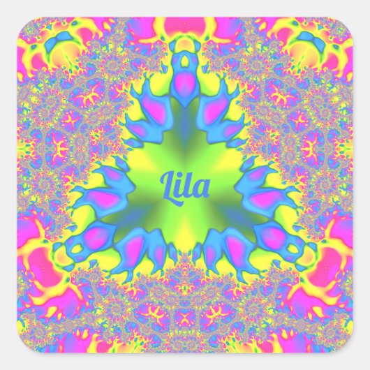 LILA ～黄、緑、ピンク、青～ スクエアシール (正面)